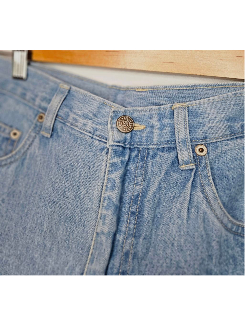 Vintage 90s Bill Blass Denim Shorts Y2K High Rise USA Flag Pocket Mom Jean 6 - Picture 5 of 7